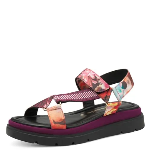 TAMARIS Riemchensandale für Damen, Gr. 39, bunt (multi) - Wanderschuhe mit Touch It-Ausstattung für maximalen Komfort, ideal für entspannte Sommertage. Die gepolsterte Innensohle und der Plateauabsatz bieten zusätzlichen Halt.