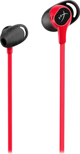 HyperX Cloud Buds - Bluetooth Ohrhörer - Kopfhörer mit flexiblem Nackenband, In-Line Mikrofon und drei Ohrpolstergrößen für perfekten Tragekomfort beim Musikhören und Gaming unterwegs.
