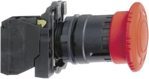 Schneider Electric XB5AT845 Not-Aus Schalter - Drucktaster mit Zugentriegelung, IP66 Schutzart für industrielle Anwendungen, modularer Aufbau für Flexibilität und einfache Montage.