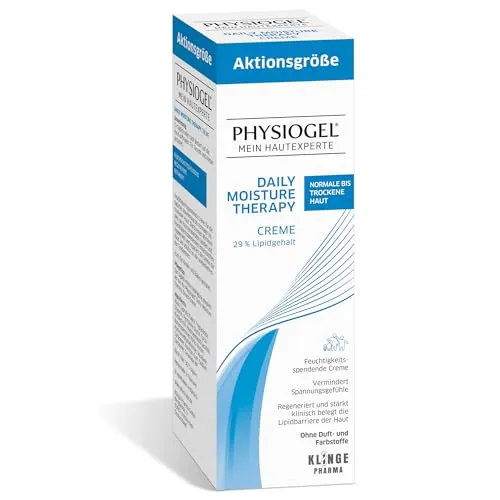 PHYSIOGEL Daily Moisture Therapy Creme 200 ml - Bodycremes für trockene Haut – Nährende Creme mit innovativer BioMimetic Technologie, die die Haut regeneriert und vor Trockenheit schützt. Hohe Verträglichkeit, auch für Babys und Kinder geeignet.