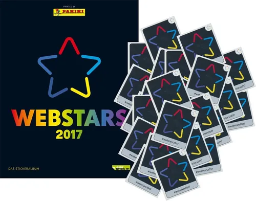 Webstars 2017 Sticker-Set mit Album - Sammelsticker Komplett-Kollektionen, 216 Sticker und Album für Fans von YouTube und Instagram Stars, ideal für Sammler und Nostalgiker.