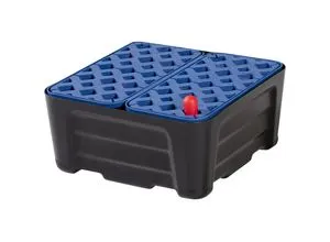 eurokraft pro PE-Kleingebinde-Universalwanne, mit PE-Gitterrost, Auffangvolumen 20 l