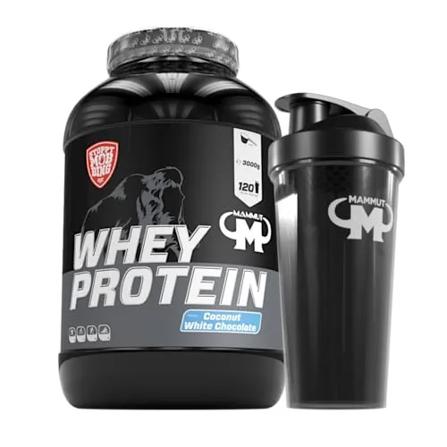 3kg Mammut Whey Protein Eiweißshake (Coconut) + Shaker von Mammut Nutrition