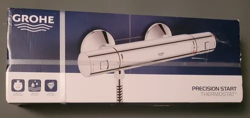 GROHE Precision Start Brausebatterie-Thermostat Duscharmatur (34594000) - Moderne Duscharmatur mit thermostatischer Temperaturregelung, schnell zu reinigen und ideal für Ihr Badezimmer. 5 Jahre Herstellergarantie für langlebigen Genuss.