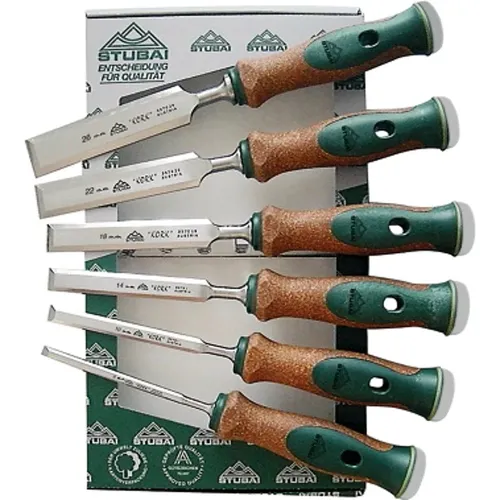 Stemmeisensatz mit Korkheft 6-teilig