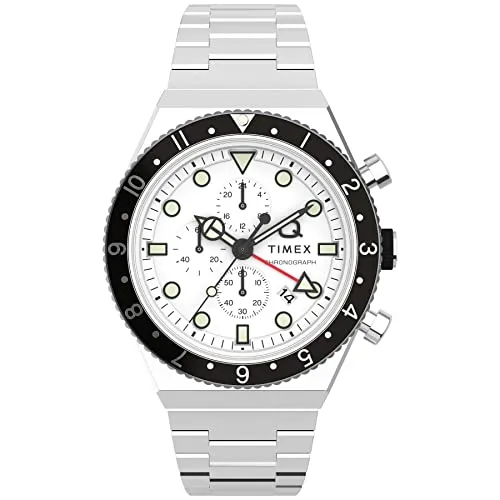Timex Watch TW2V69900 - Elegante Herren-Armbanduhr - Armbanduhren für Herren mit Chronograph, Kalenderfunktion und robustem Edelstahlarmband. Ideal als Geschenk, wasserfest bis 5 bar und in stilvoller Geschenkbox.