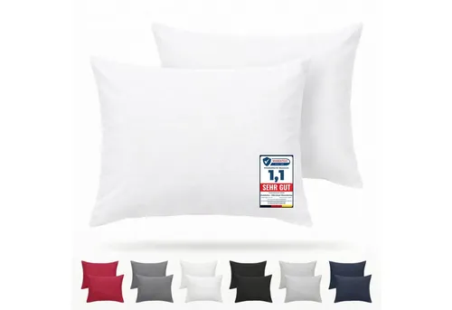Komfortec Kissenbezug Premium Kopfkissenbezug, gebürstet 100% Mikrofaser 90g/m², (2 Stück), 40x60 cm mit Reißverschluss, Superweiches Kissenhülle Set