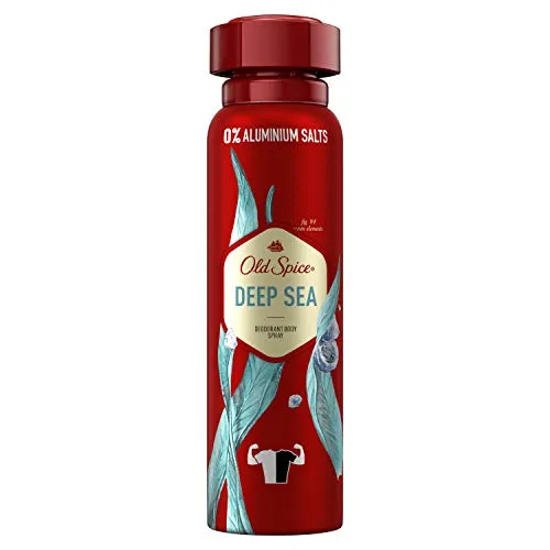 Old Spice Deep Sea Deodorant Bodyspray 150ml - Deo Spray ohne Aluminium für Männer, langanhaltender Duft mit Fade-Resistance-Technologie, schützt vor Schweiß und unangenehmen Gerüchen.