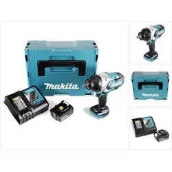 Makita DTW 1002 RF1J Akku Schlagschrauber 1/2“ 18V - Akkuschrauber mit 1000Nm Drehmoment, inkl. 3Ah Akku und Lader, ideal für anspruchsvolle Schraubanwendungen in Werkstatt und Baustelle.