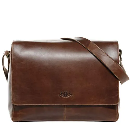 SID & VAIN Messenger Bag SPENCER groß in braun von VS