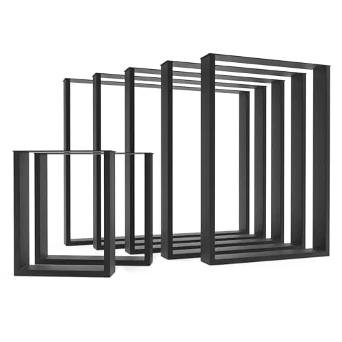 HEVVA Tischbeine Basel - Metall Tischgestell für vielseitige Anwendungen (2er Set - Schwarz – 30x43 cm) - Robuste Tischbeine aus hochwertigem Metall, ideal für verschiedene Tischplatten. Die matte Pulverbeschichtung schützt vor Feuchtigkeit und Kratzern. Perfekt für Esstische, Schreibtische oder Gartentische.