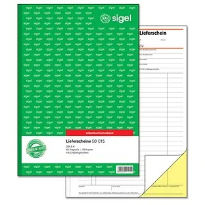 sigel Formularbuch 'Lieferschein mit Empfangsschein', A4, SD