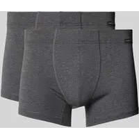HANRO Herren Cotton Essentials Pants TwoPack Hipster, Grau (Coal Melange 1092) - Retroshorts für Herren im Doppelpack, aus 92% Baumwolle für höchsten Tragekomfort und optimale Passform mit sportivem Melange-Gummi.
