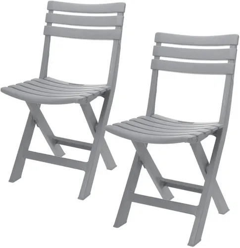 Progarden Gartenstuhl Balkonstuhl Gartenstuhl Campingstuhl Stuhl 78x44x42cm Grau (Set, 2 St), UV-Beständig, Robust, Wetterfest, Made in Italy, Hochwertig
