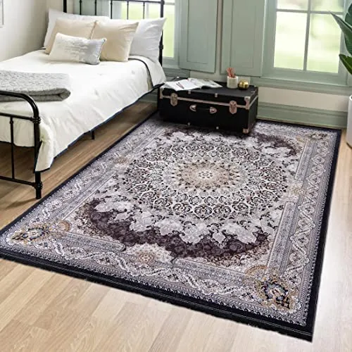 Mazovia Orientteppich Vintage 80 x 150 cm - Waschbar & Rutschfest - Klassischer orientalischer Teppich mit rutschfester Unterseite und maschinenwaschbarem Design. Ideal für jedes Interieur, langlebig und pflegeleicht.