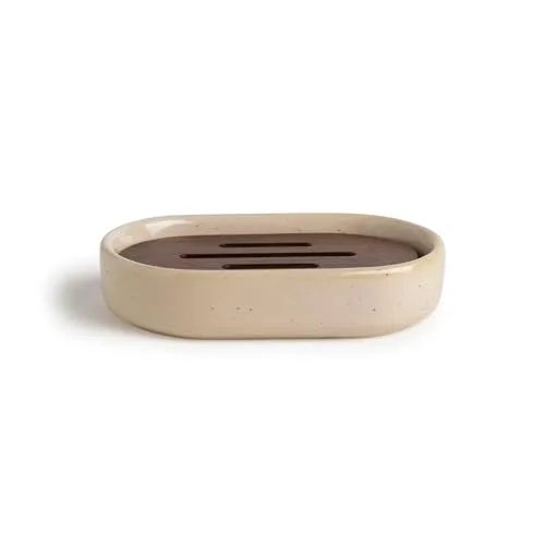 MÖVE Aura Seifenschale 13 x 8,5 x 3 cm aus Keramik, Creme von MÖVE