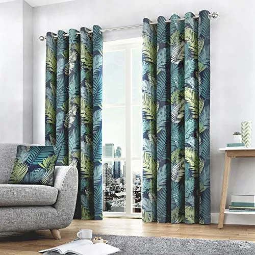 Fusion Tropical Vorhänge mit Ösen, 100% Baumwolle, 117 x 137 cm, Mehrfarbig