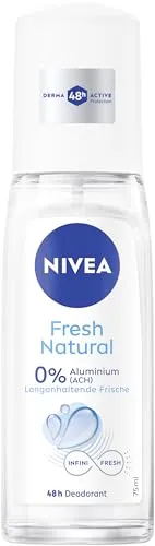 NIVEA Fresh Natural Deo Zerstäuber - Deo Spray ohne Aluminium (ACH) für 48h Schutz, sanfte Pflege und einzigartiger INFINIFRESH Formel – ideal für ein frisches Gefühl den ganzen Tag.