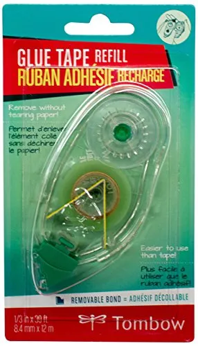 Tombow PR-MK Nachfüllkassette - Wiederablösbarer Kleberoller, 8,4 mm x 12 m, reißfestes PET-Band für sauberes und präzises Kleben