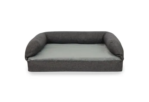 Mr. Cuddles Tierbett Bella Deluxe, Orthopädisches Hundebett, Waschbar, Rutschfest, Grau, M: 80x55cm