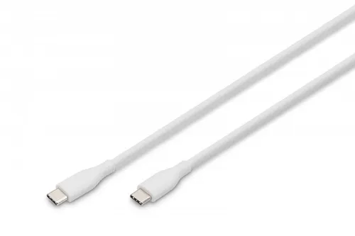 DIGITUS USB 2.0 Anschlusskabel - 1m USB Typ-C zu Typ-C, High-Speed 480 Mbit/s und 60W Power Delivery, extrem langlebig und flexibel aus Silikon