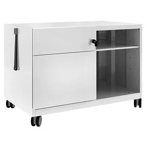BISLEY Note™ Caddy Rollcontainer lichtgrau mit 2 Auszügen - Rollcontainer mit 2 Auszügen und Feststellbremse, mobil und sicher für eine flexible Aufbewahrung Ihrer Unterlagen im Büro.