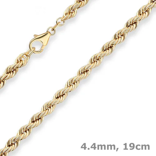 4,4mm Armband Kordelkette Goldarmband Armschmuck aus 333 Gold Gelbgold 19cm