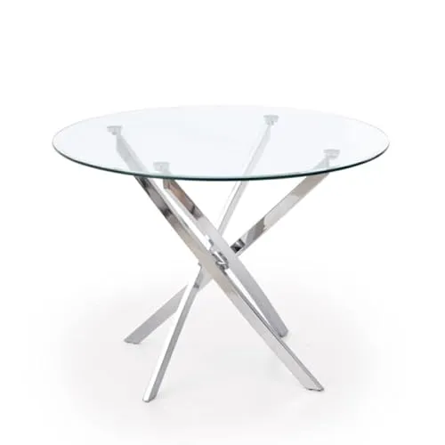 Raymond-Tisch aus Glas und verchromtem Stahl von HALMAR
