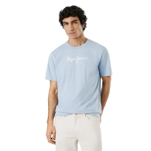 PEPE JEANS Eggo N Short Sleeve T-Shirt S - Hochwertiges T-Shirt für Herren in Soho Blue, ideal für lässige Outfits und Freizeitaktivitäten.