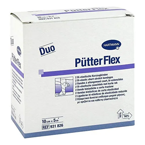 Pütter Flex Duo Binde 10 cmx5 m, 2 St - Erste-Hilfe-Heftpflaster & Verbandsmaterial, flexible und atmungsaktive Binde für optimalen Halt und Unterstützung bei Verletzungen
