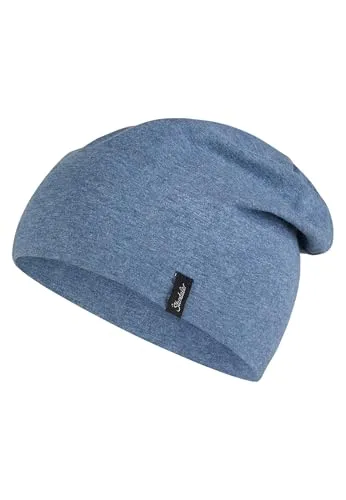 Sterntaler OCS Beanie Melange – Unisex Baby Mütze aus Melange-Singlejersey (Bio) – weiche Kopfbedeckung mit Zwei Tragevarianten – lässige Übergangsmütze für Babys & Kinder – Tintenblau, Gr. 45