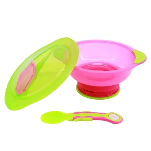 Vital Baby Unbelievabowl Set mit Deckel & Löffel in pink von Vital Baby