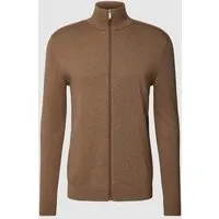 SELECTED HOMME Strickjacke SLHBERG FULL ZIP CARDIGAN NOOS, beige - Modischer Cardigan aus 100% Baumwolle, pflegeleicht und ideal für einen lässigen Look. Perfekt für die Übergangszeit mit praktischem Reißverschluss und Stehkragen.
