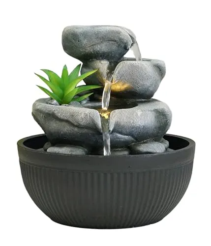 Dehner Zimmerbrunnen Lono, 21 cm mit LED Beleuchtung