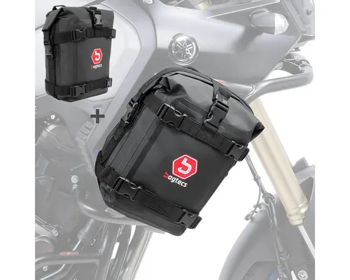 Bagtecs Rahmentasche Set 2x 6 L - Sturzbügeltaschen - Rahmentaschen für Fahrradfahrer, bieten 6 Liter Volumen pro Tasche und sind ideal für sicheres Transportieren von Ausrüstung.