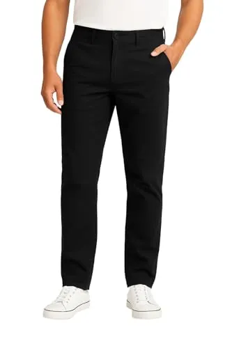D’MARO Herren Chino Hose Regular-Fit – Schwarz 40W/34L - Wanderhosen aus hochwertiger Baumwolle mit Stretch für perfekten Tragekomfort – ideal für Freizeit und Business, langlebig und pflegeleicht.
