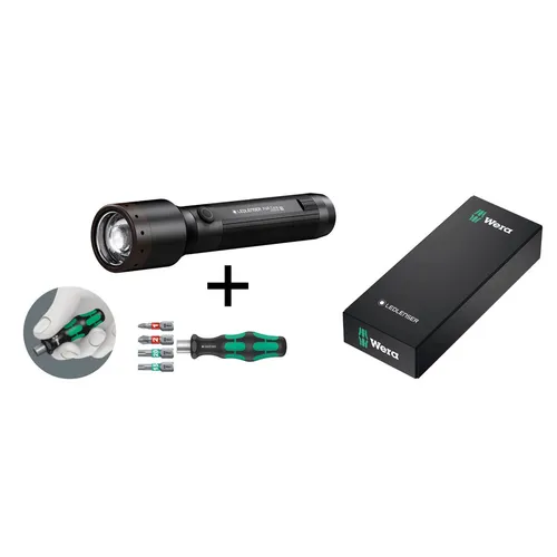 LEDLENSER 503028 P6R Core LED-Taschenlampe mit Wera Schraubendreher - Taschenlampe mit leistungsstarker LED-Technologie und inklusive Wera Schraubendreher-Set für vielseitige Anwendungen.