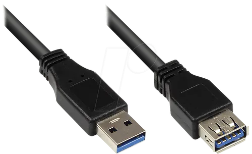 GC 2711-S005 - USB 5 Gb/s Kabel, A Stecker auf Buchse A, 0,5 m
