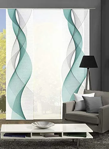 wohnfuehlidee 3er-Set Schiebegardine DILAILA, Blickdicht, Höhe 245 cm, türkis