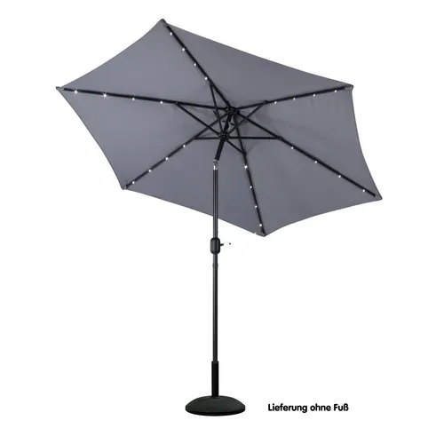 Dema Alu-Sonnenschirm Triest Solar/LED Anthrazit – 2,70 m