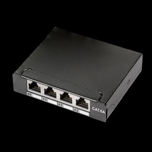 Port Patchpanel CAT6a RJ45 LSA Metall Panel Verteiler Wandmontage Hutschiene 4