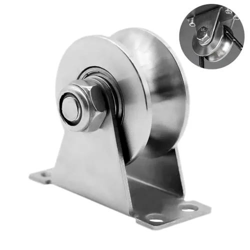 BNGXR 48mm Umlenkrolle, U-Rollen Seilrollen mit Kugellager,Edelstahl Rollenrad Seilrolle U-Nut-Rollenrad,304 Edelstahl Hebekran Flaschenzüge,für Lager,Rolltor,Handhabung,Heben und Transport
