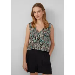 s.Oliver Blusentop Bluse Blusentop aus Viskosemix mit Raffung bunt|schwarz XXL (44)