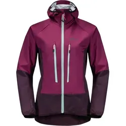 Jack Wolfskin Alpspitze Hoody W Wild Berry S Outdoor Jacke - Dunkelrot/Grün - S