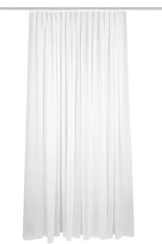 HOME WOHNIDEEN CROSTA Fertigstore 41100 - Fertiggardinen mit eleganter Uni Leinenstruktur, transparent und pflegeleicht aus 100% Polyester – ideal für stilvolle Raumgestaltung und optimale Lichtdurchlässigkeit.