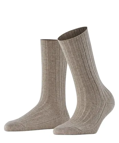 FALKE Damen Socken Cosy Wool Boot W So Wolle Kaschmir einfarbig 1 Paar, Beige Melange 4091 Special Edition, 37-38