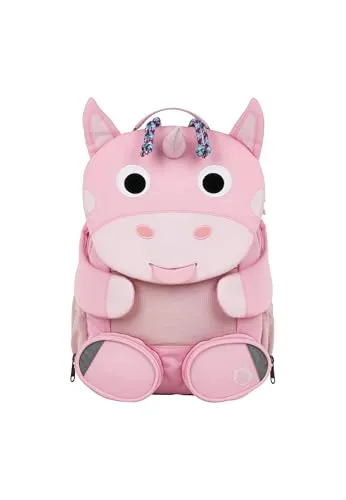 Affenzahn Kindergarten-Rucksack Large Einhorn - Rosa, 8L für 3-5 Jahre - Schulranzen für Kinder, liebevoll gestaltet mit herausziehbarer Zunge für persönliche Daten und Platz für Spielzeug und Snacks. Ergonomisch und sicher mit reflektierenden Elementen.