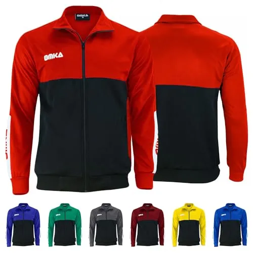 OMKA Optima Trainingsjacke OK203J - Funktionsjacke mit Fleece, atmungsaktiv und ideal für Sportler, Größe 52/L in auffälligem Rot.