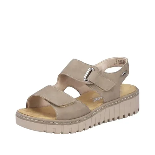 Rieker V1382-64 - Bequeme Damen-Sandalen - Diese Damen-Sandalen bieten eine weiche Decksohle und beste Flexibilität für den ganzen Tag. Ideal für jeden Anlass und sorgen für optimalen Tragekomfort.