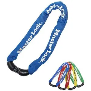 Master-Lock Fahrradschloss 8392EURDPROCOL, Kettenschloss 90cm - Fahrrad-Kettenschlösser mit hohem Sicherheitslevel 8, individuell einstellbarem Zahlencode und schützender Vinyl-Ummantelung für optimalen Schutz.